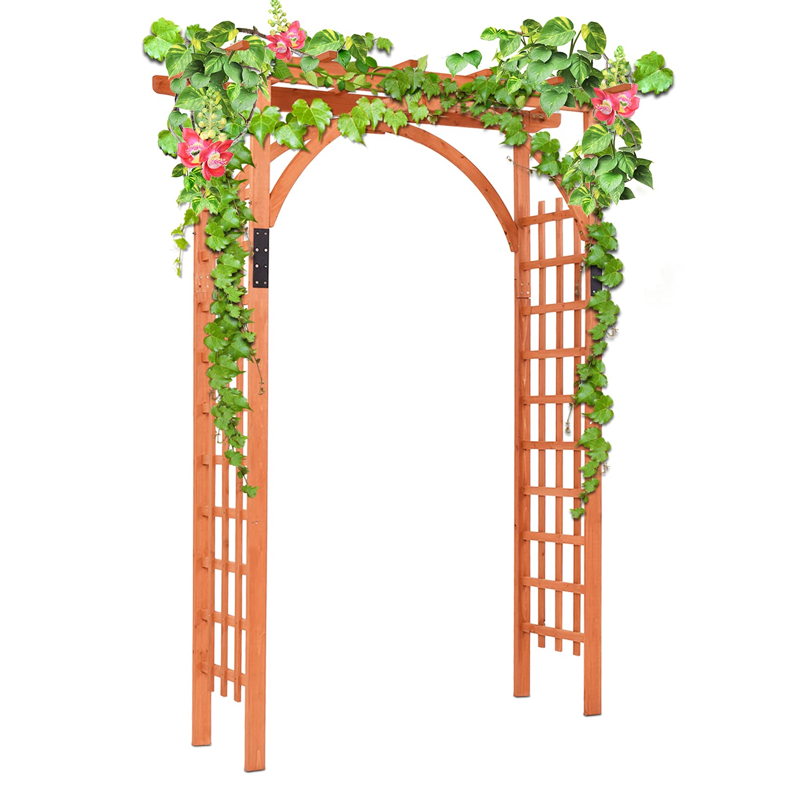 Giantex 85in Wood Arbor Wedding Arch Garden Trellis Pergola Arbor