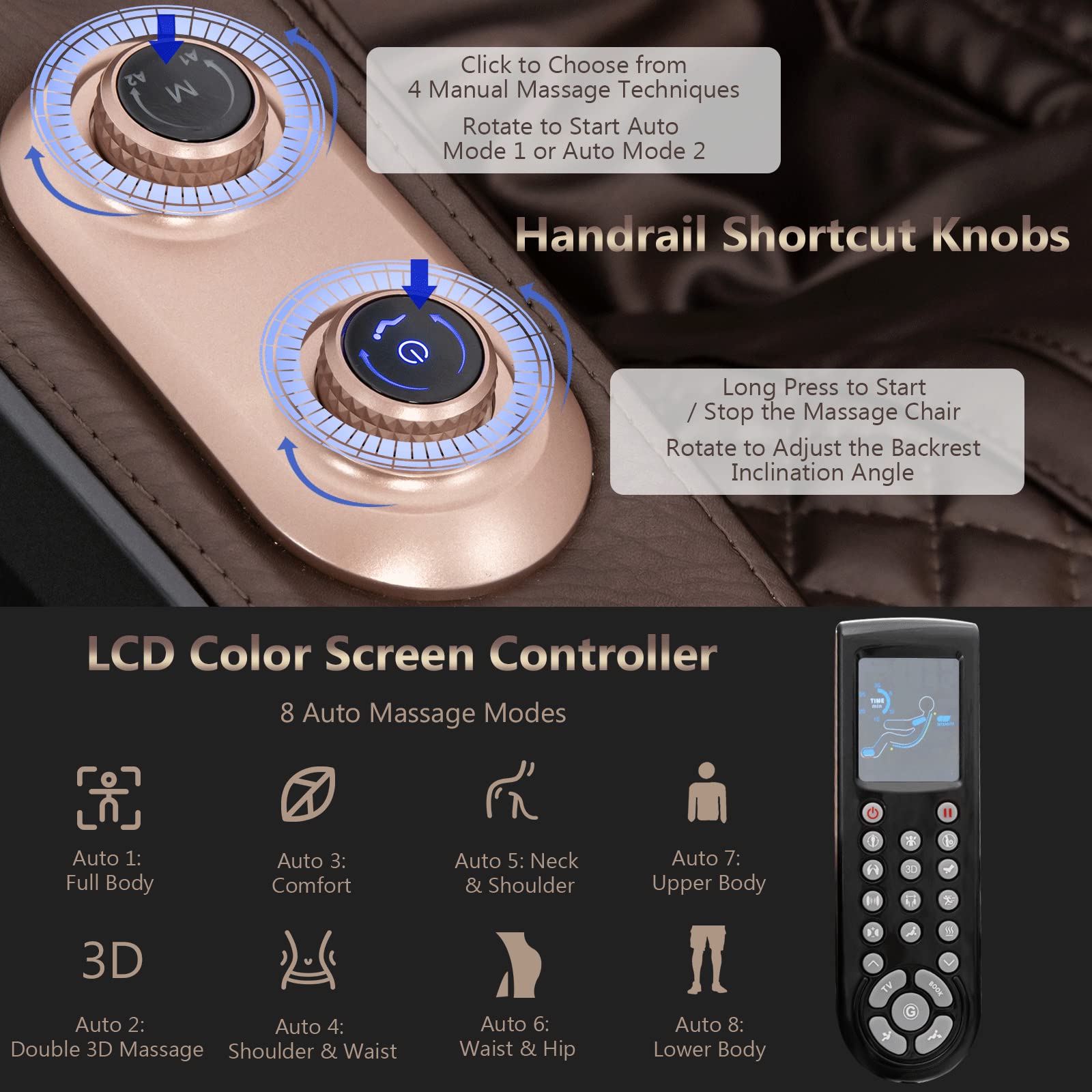 Giantex Massage Chair Full Body - 3D Massage Recliner with 55" Double SL Track, Zero Gravity Mode