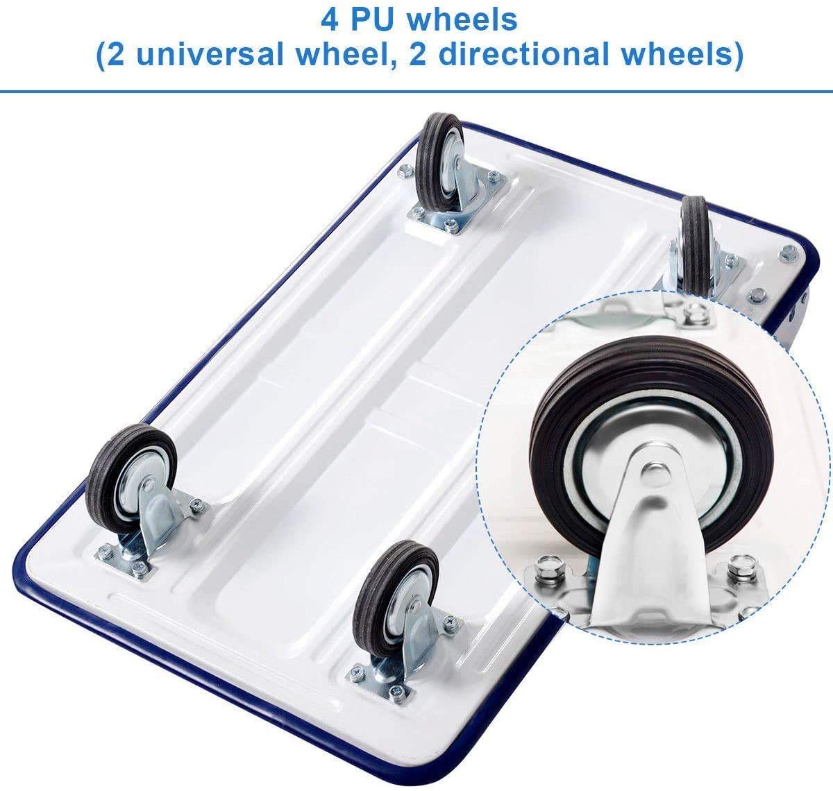 Giantex 10 Platform Cart Dolly Folding Foldable Moving Warehouse Push Hand Truck, 330lbs Weight Capacity, Blue