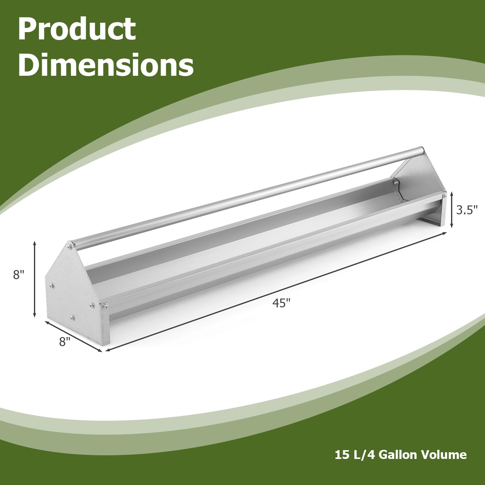 Giantex Chicken Feeding Trough 45" Long - Heavy Duty Galvanized Steel Chicken Feeder