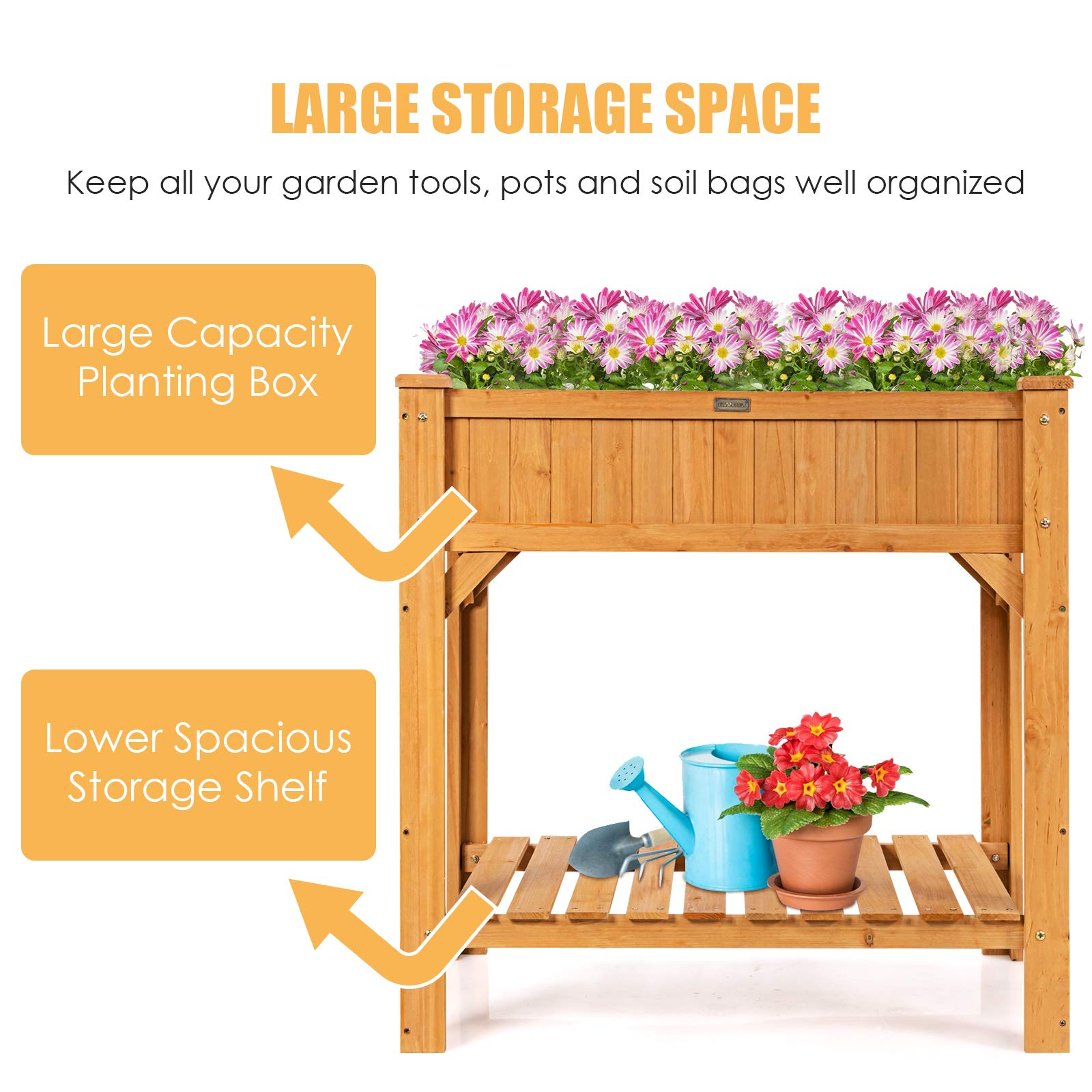 Raised Garden Bed, 36" x 24" x 36" (L x W x H)