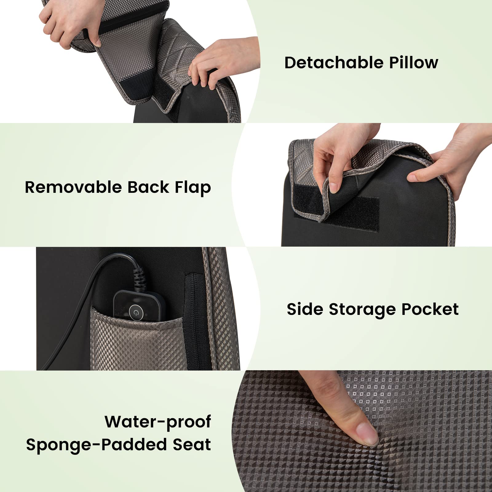 Giantex Back Massager Chair Pad - Massage Seat Cushion with Heat & Vibration