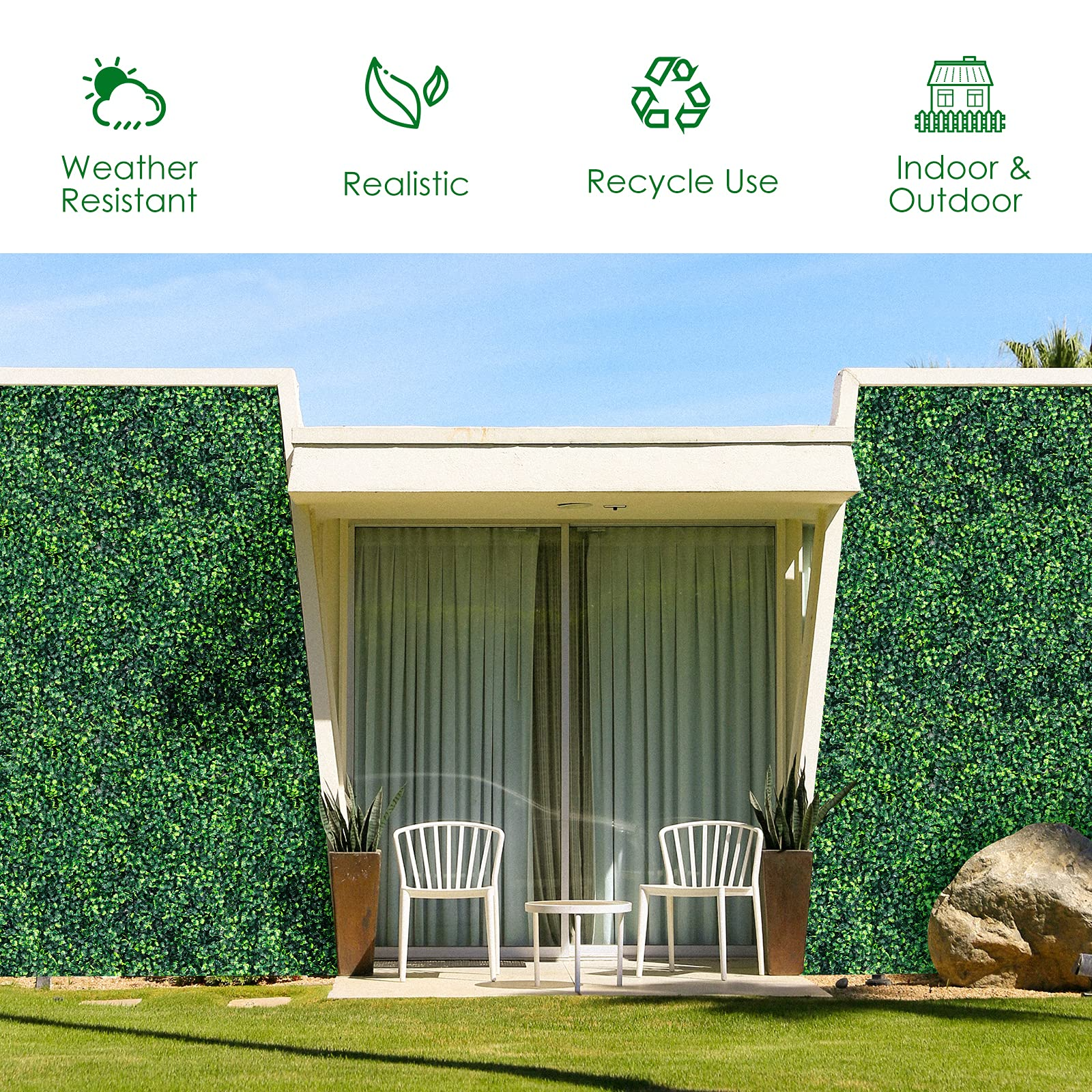 Giantex 12PCS 20x20inch Artificial Boxwood Panels