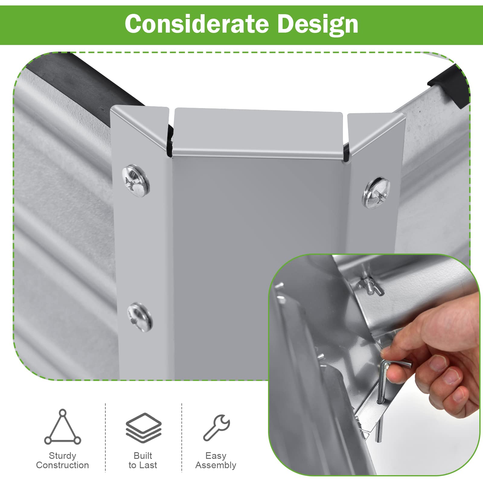 Giantex 6x3x2ft Steel Planter Raised Bed, Protective Edges, 4 Ground Stakes, Vegetables, Flowers Fruit Herb