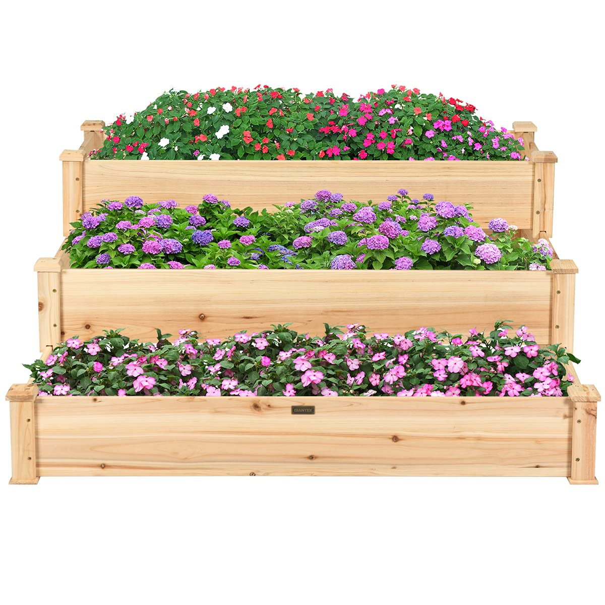 3 Tier Raised Garden Bed, 49'' x 49'' x 22" (L x W x H)