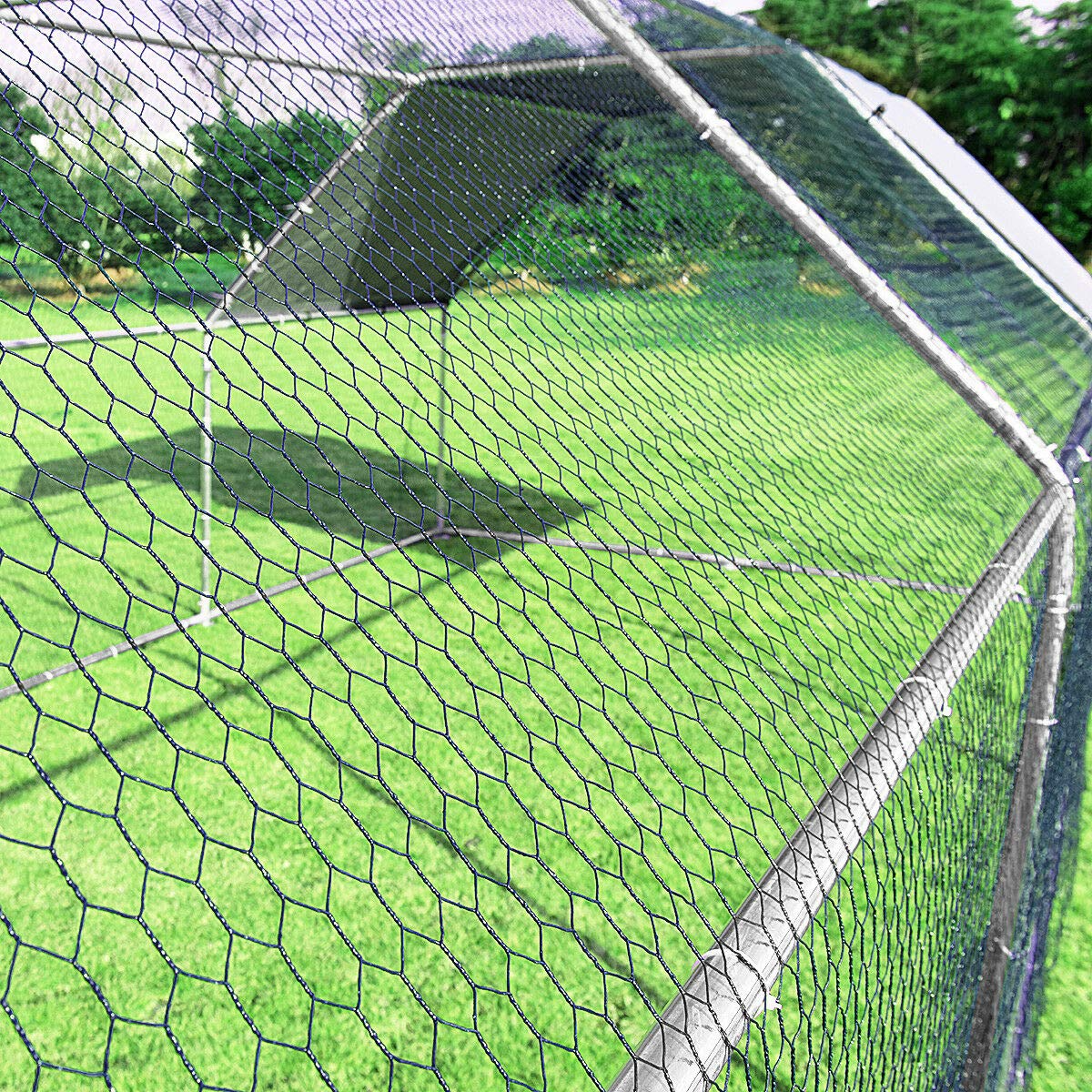 Giantex Large Metal Chicken Coop Walk-in Chicken Coops Hen Run House Shade Cage with Waterproof and Anti-Ultraviolet Cover for Outdoor Backyard