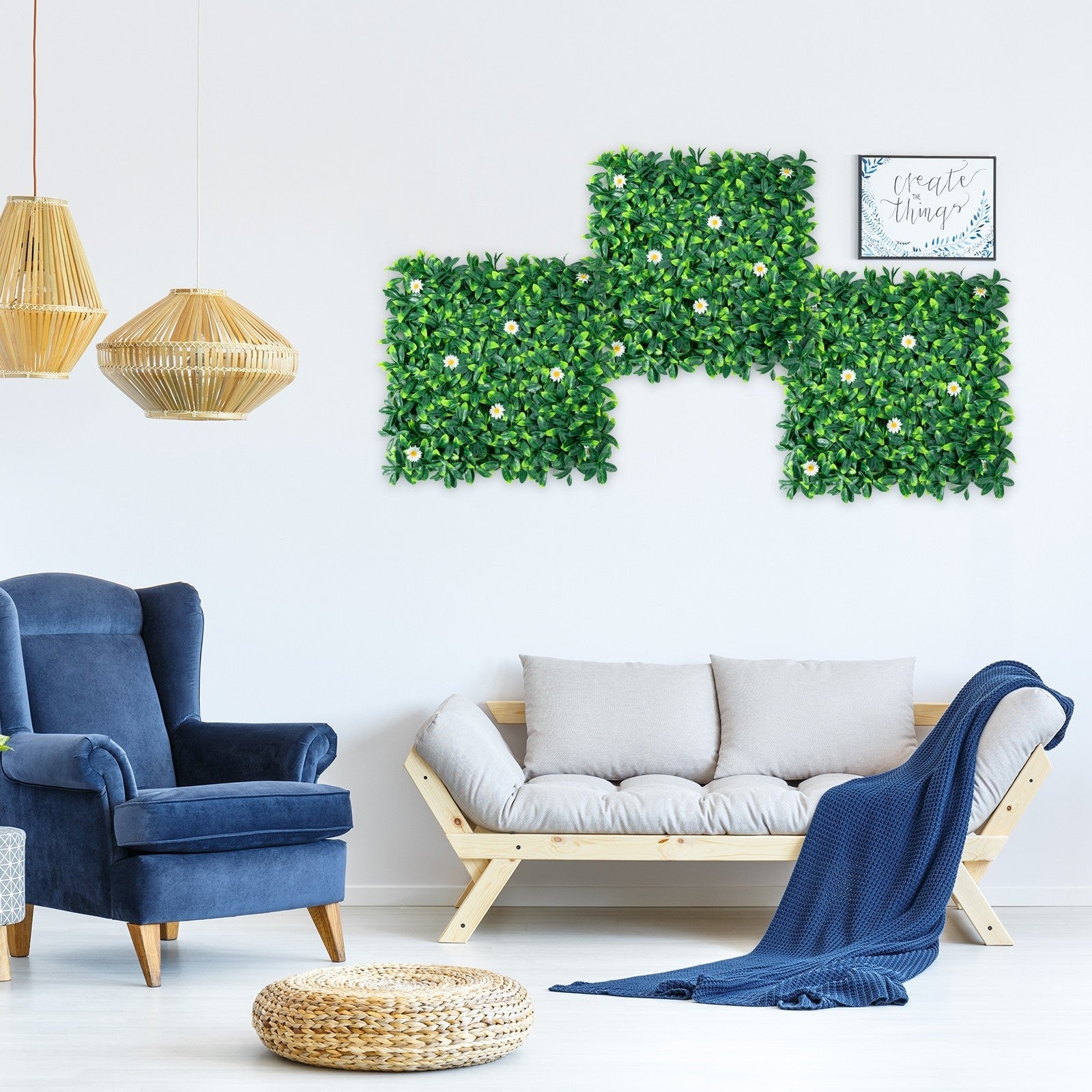 Giantex 12PCS 20x20inch Artificial Boxwood Panels Garden Privacy Fence Screen