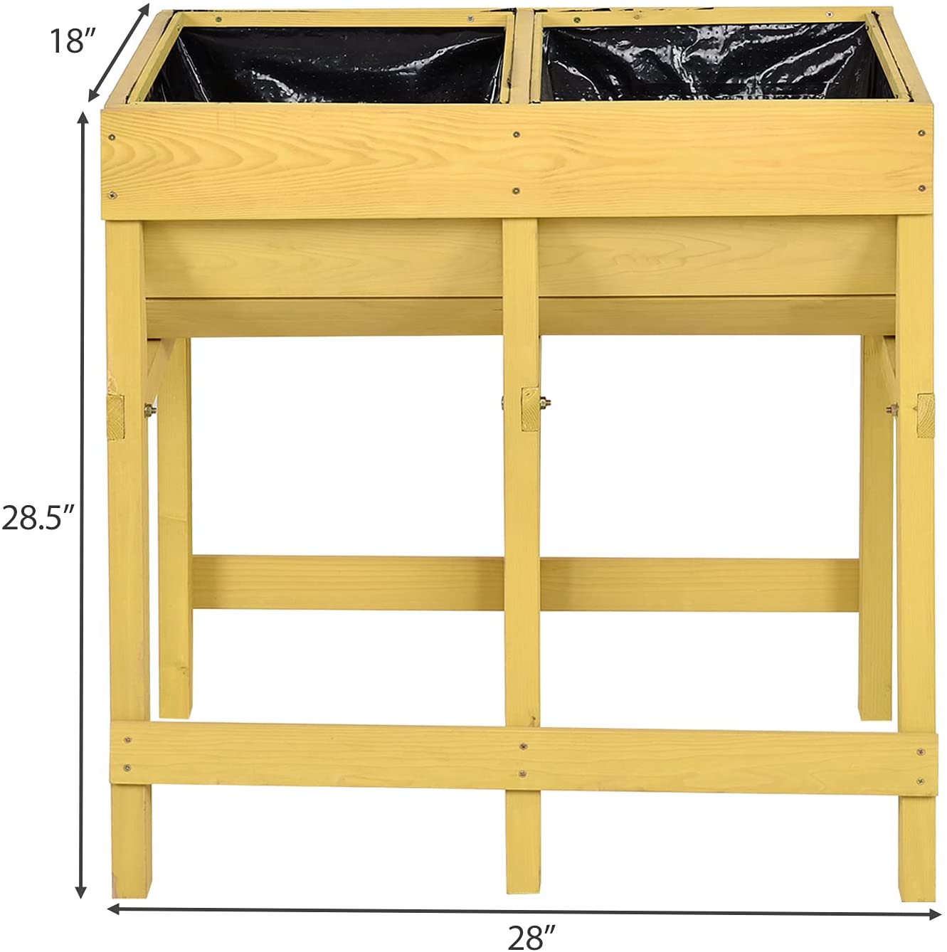 Raised Wooden Flower Planter (28" X 18" X 28.5")