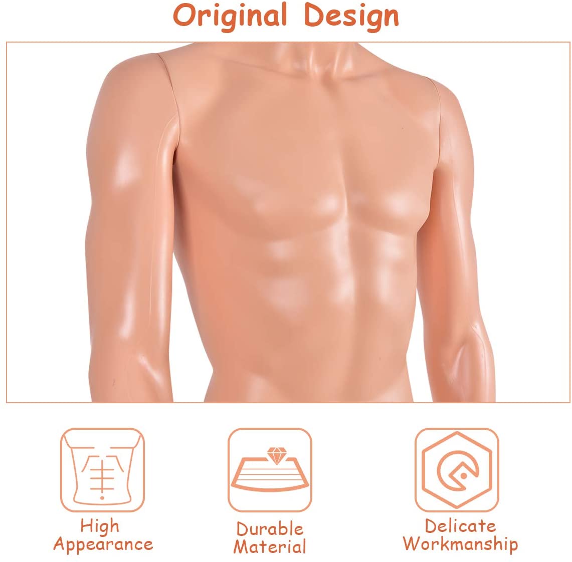 Giantex 6 Ft Male Mannequin, Adjustable Dress Mannequin Full Body w/Separated Fingers