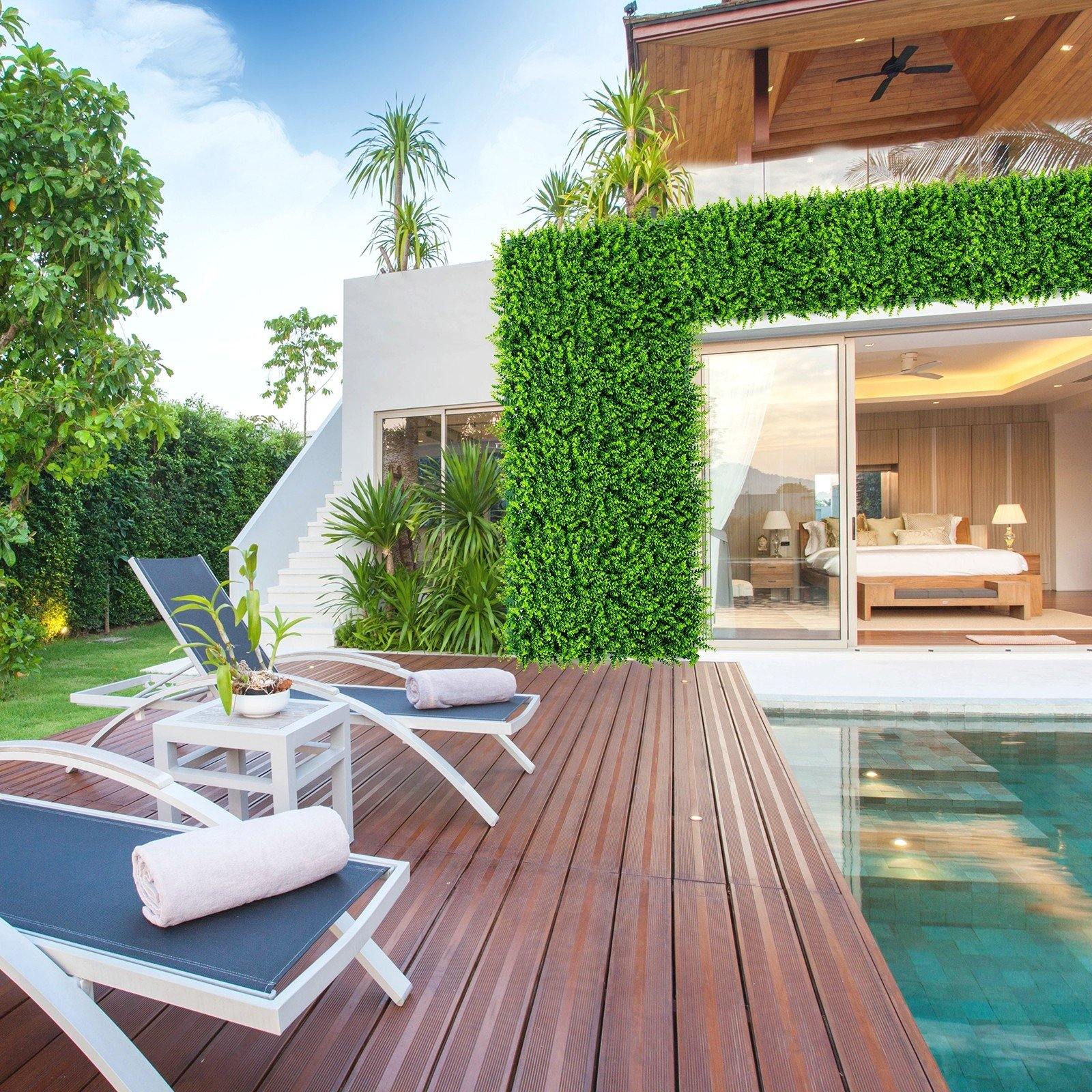 12 Pcs 16x24inch Artificial Eucalyptus Hedge Plant Privacy Fence Panels