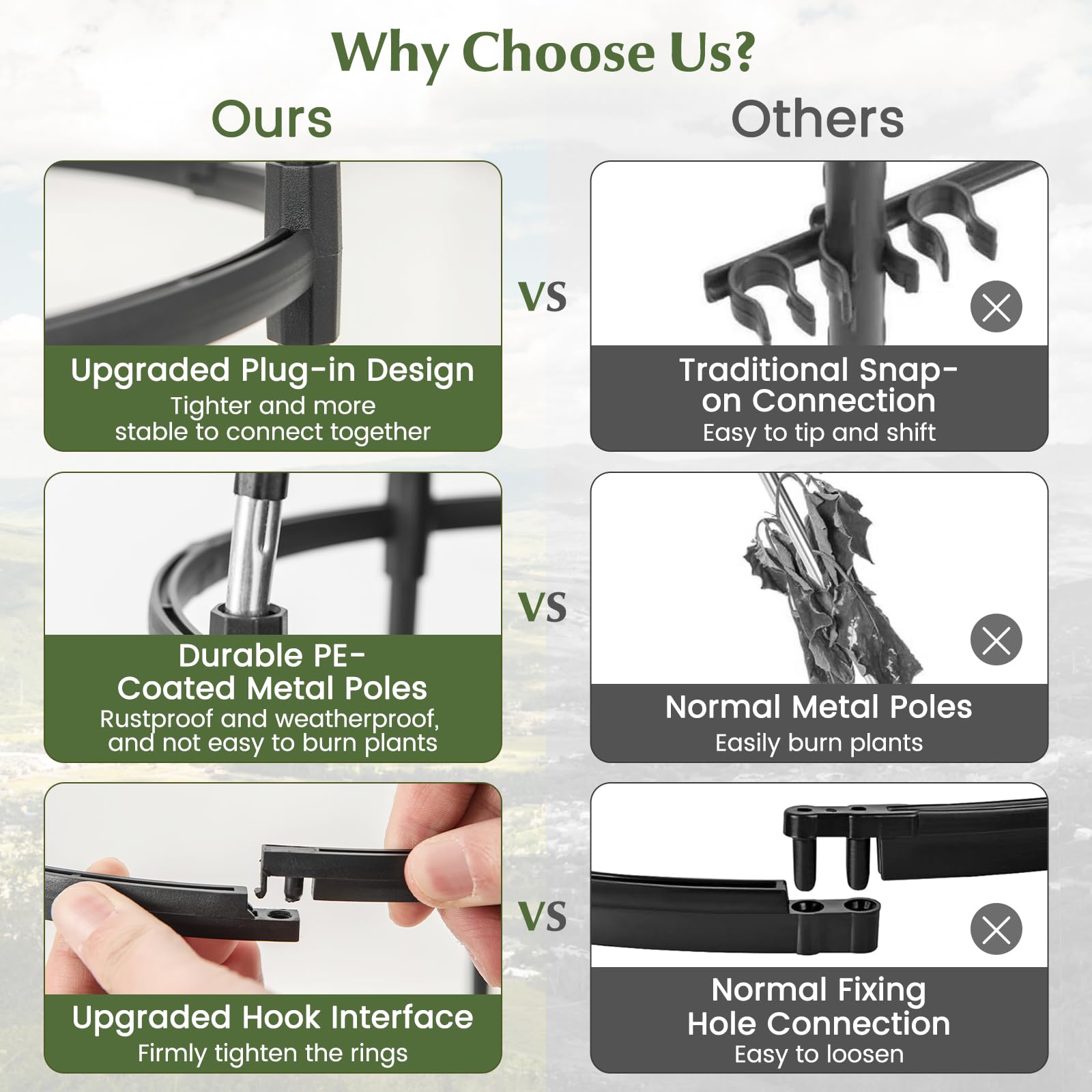 Giantex 2-Pack Tomato Cages, 69” PE-Coated Metal Garden Obelisk Trellis for Climbing Plants