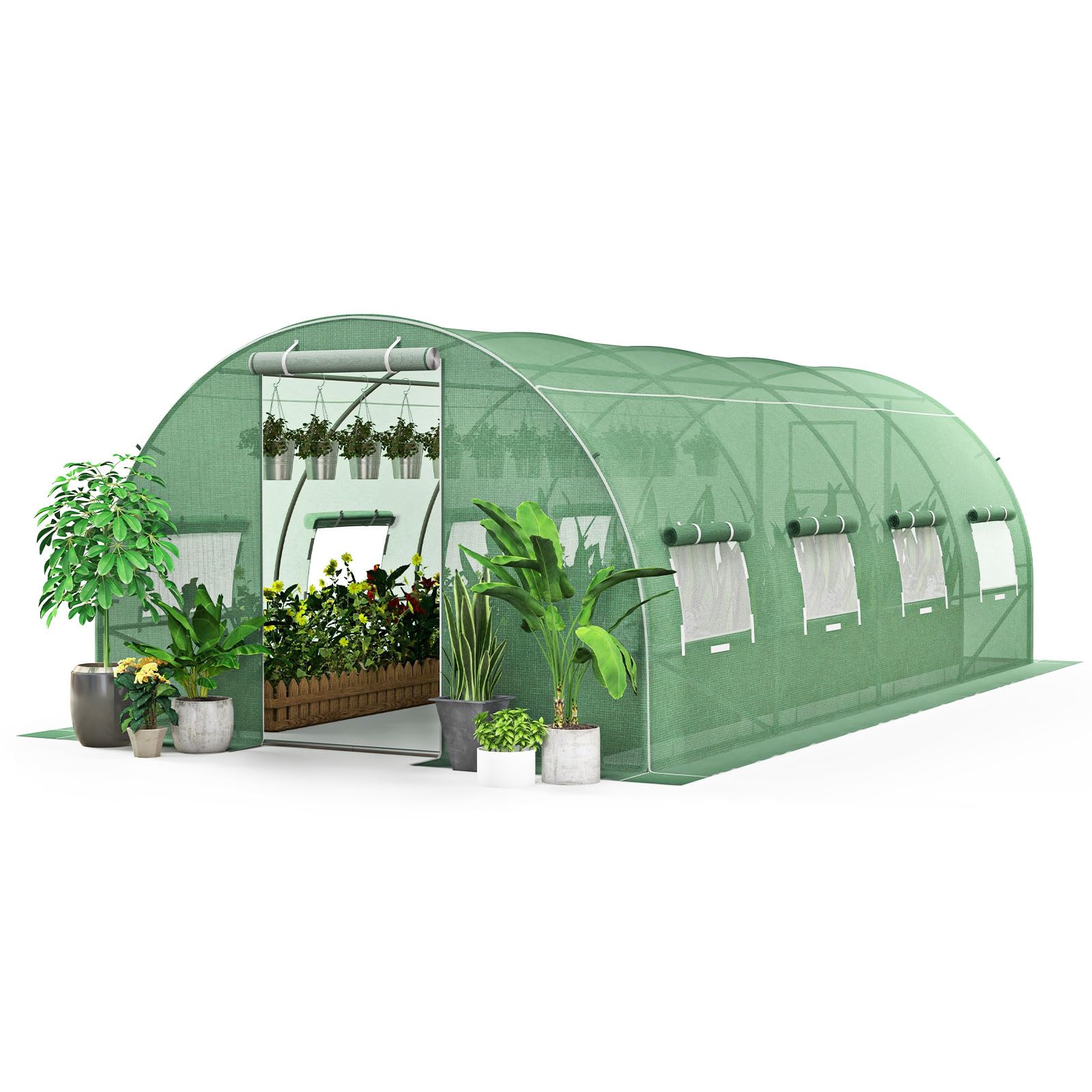 Giantex Greenhouse, 20 x 10 x 6.6 FT Large Walk in Greenhouse Outdoor
