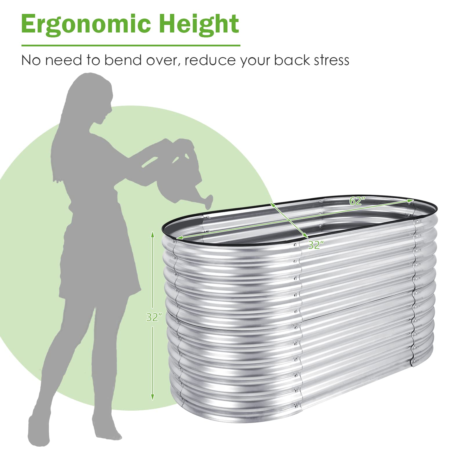 Giantex 62"x 32"x 32" Raised Garden Bed