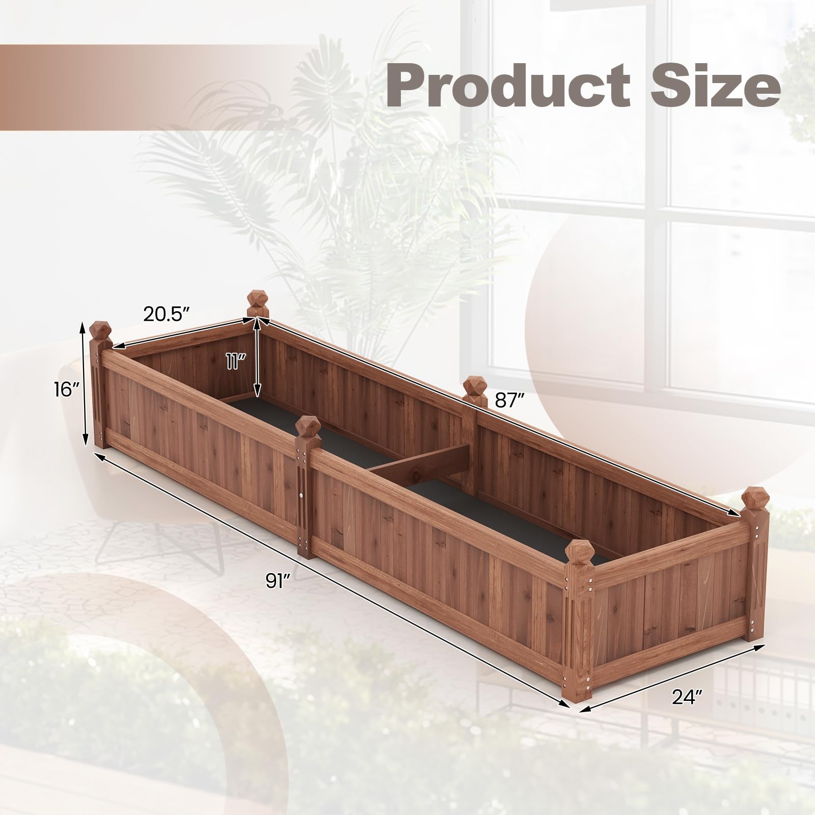 Giantex Wood Raised Garden Bed