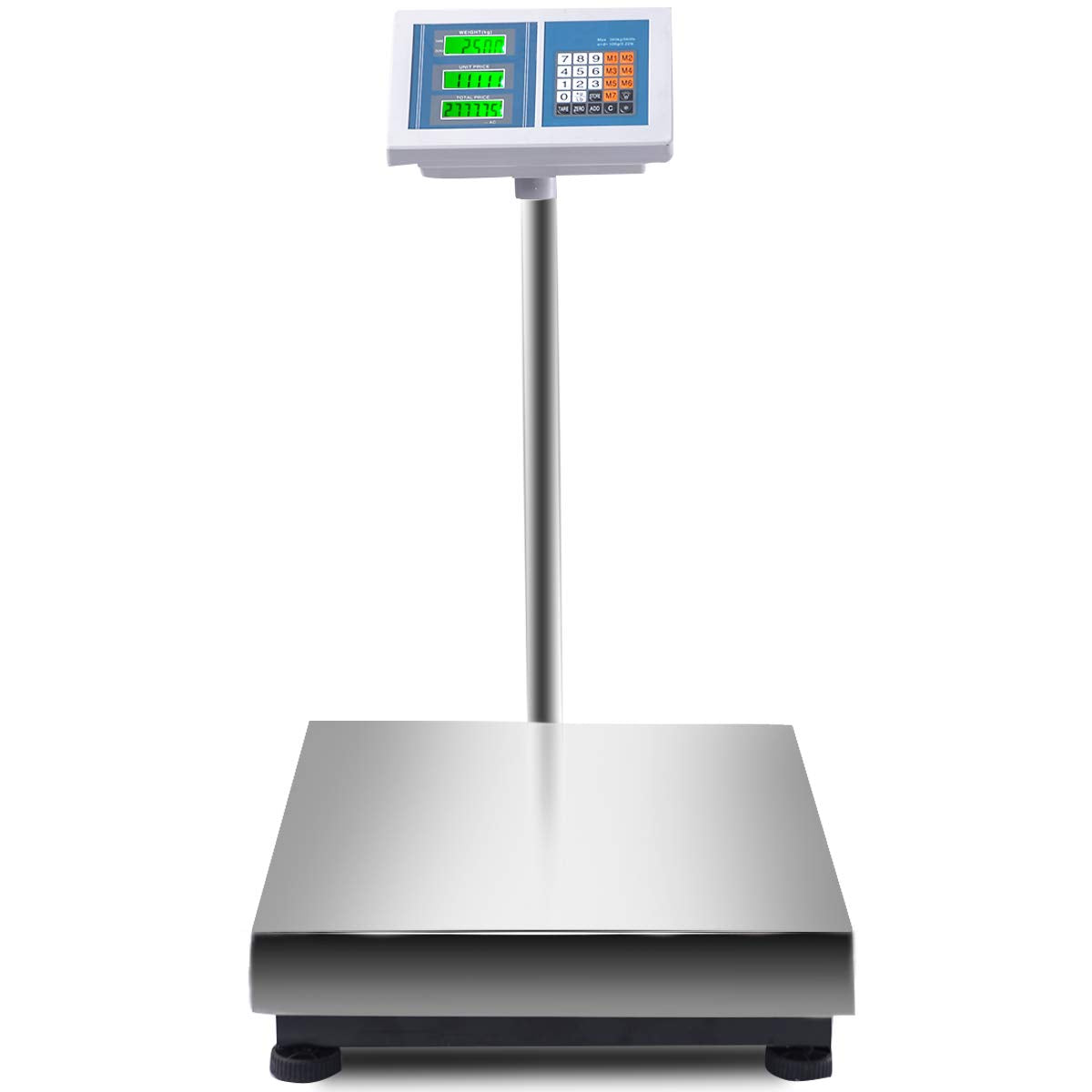 Giantex 660lbs Weight Computing Digital Scale Floor Platform Scale Postal Scale Accurate Shipping Mailing LB/KG Price Calculator, Silver
