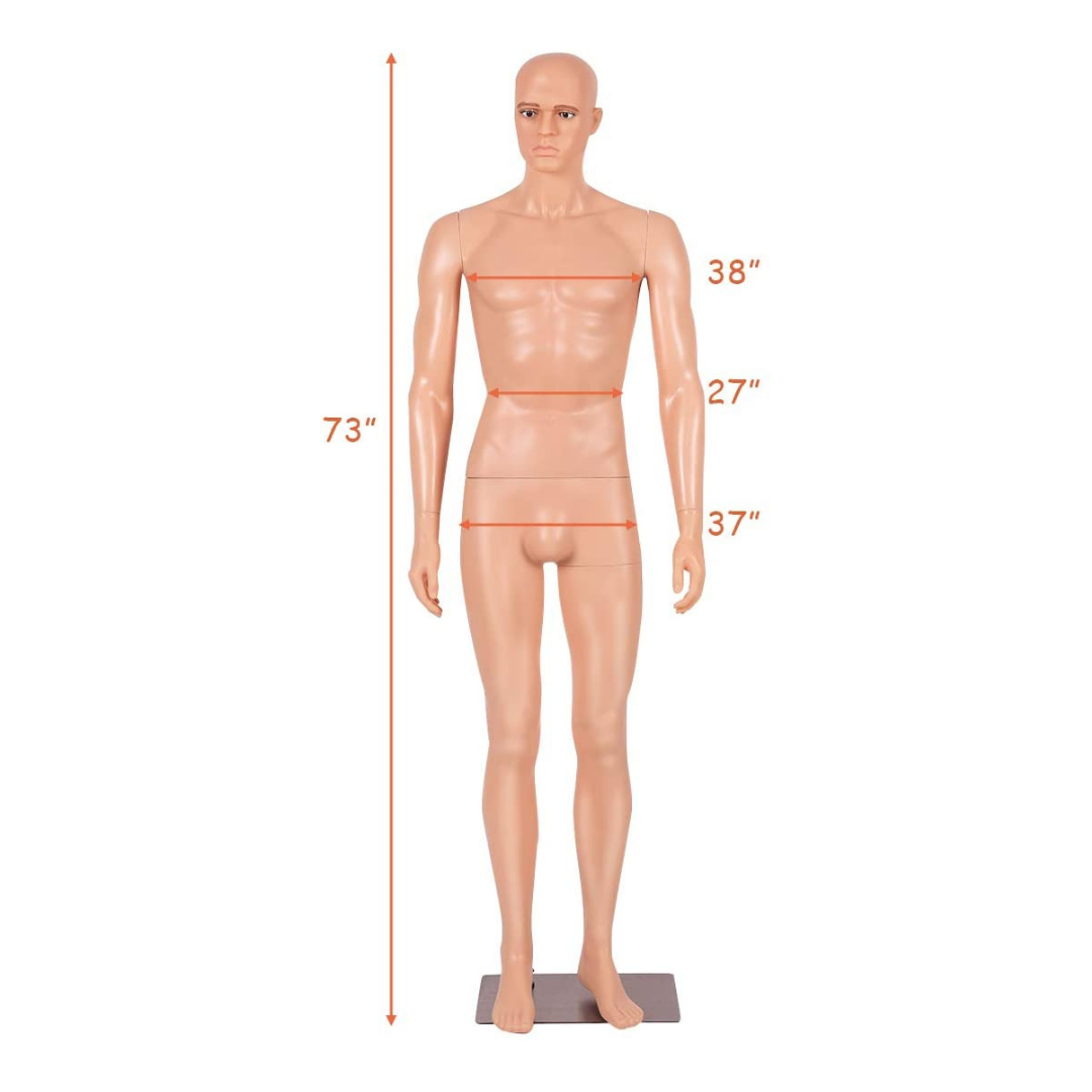 Giantex 6 Ft Male Mannequin, Adjustable Dress Mannequin Full Body w/Separated Fingers