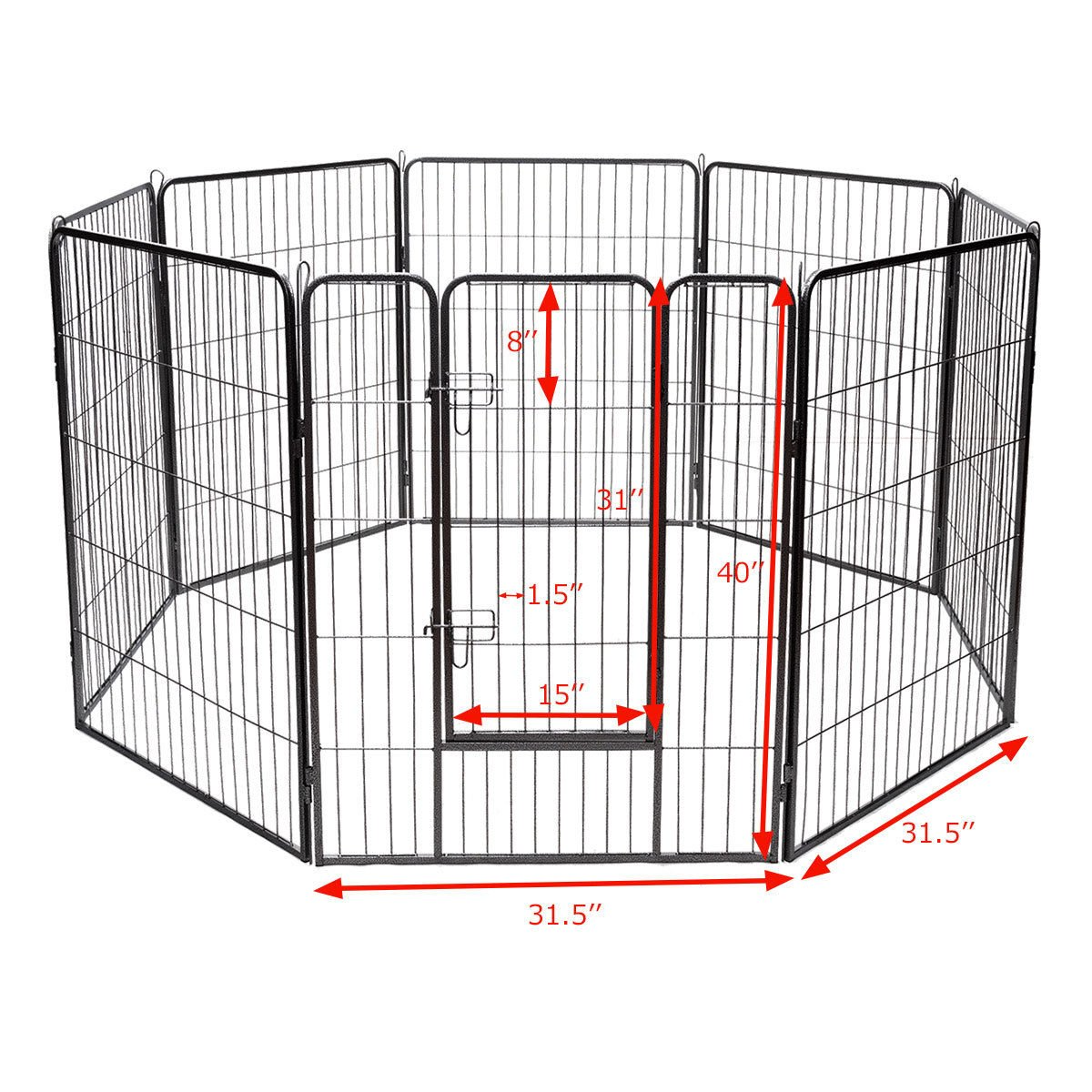 Giantex 8 Panel Pet Playpen with Door, Foldable Dog Exercise Pen (40")