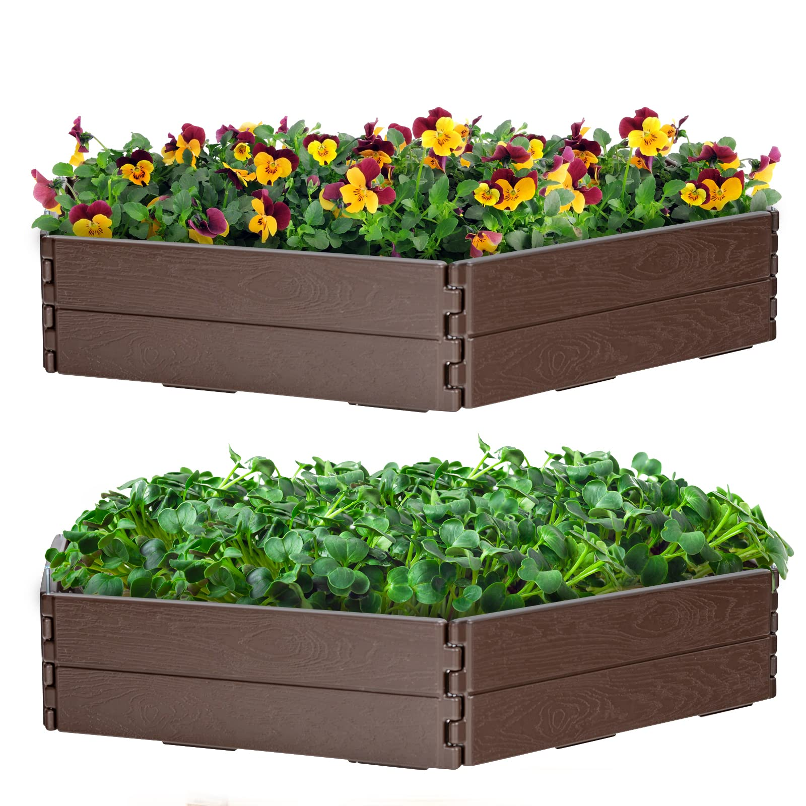 Giantex Planter Raised Bed, 8 Inch Deep, Brown