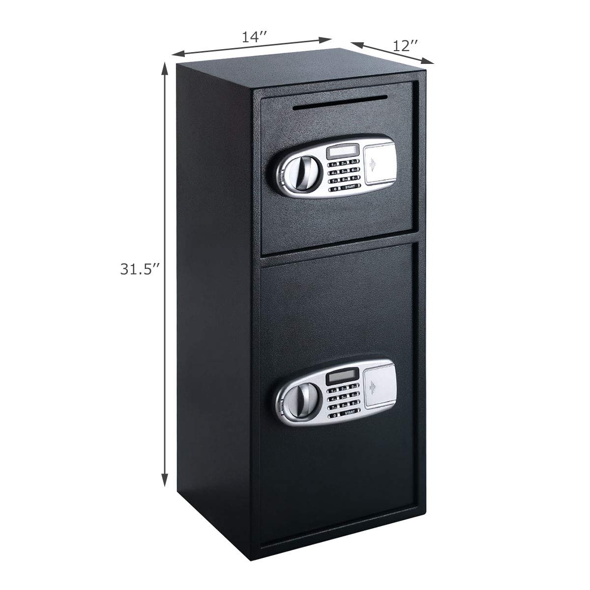 Safe Box Security Lock Box with Double Door and Keys, Gun Cash Valuable Storage