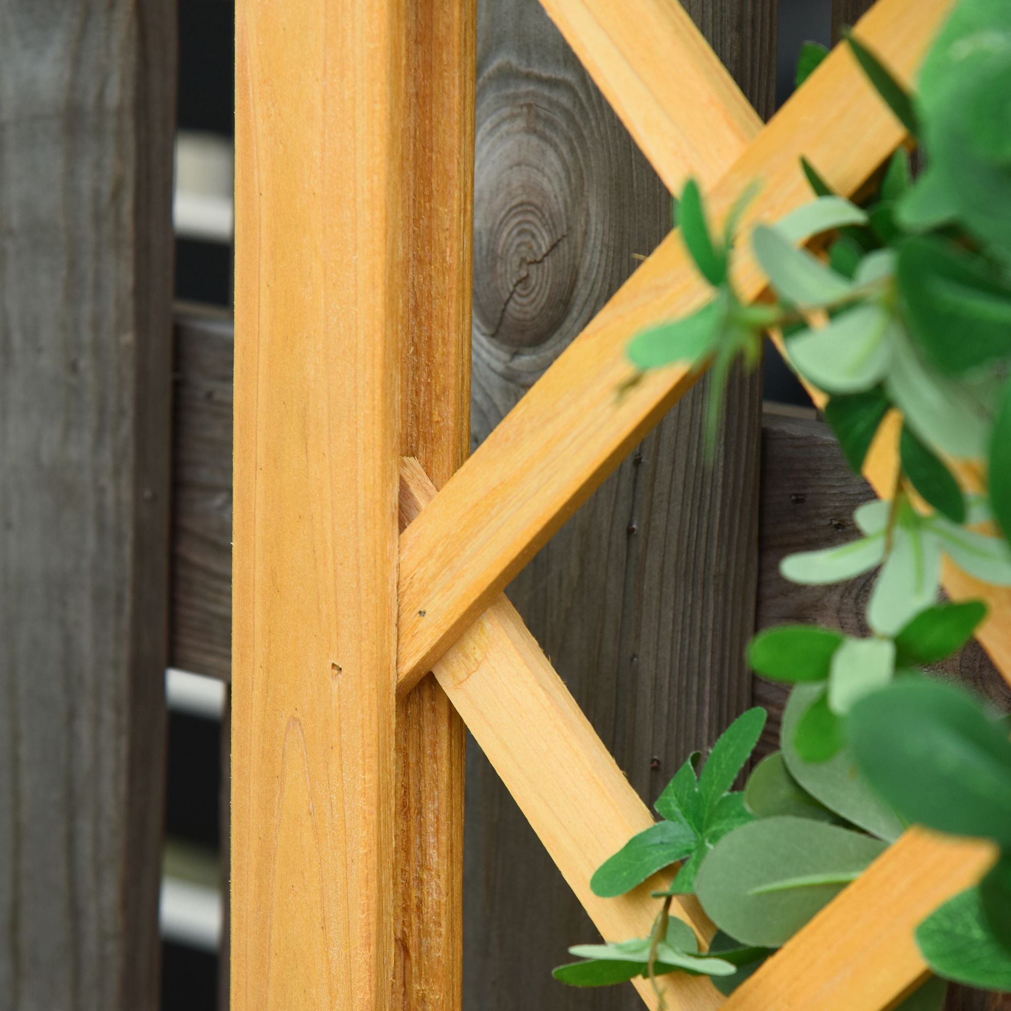 Outsunny 2 Piece Raised Garden Bed with Trellis Outdoor Flower Stand for Plants Flowers Vine Orange