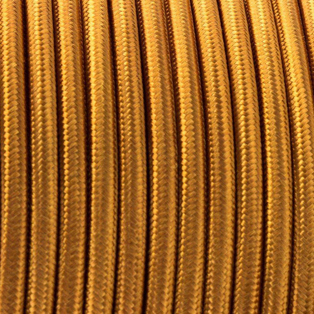 Industrial 2 core Round Febric Electric Cable Gold~1343