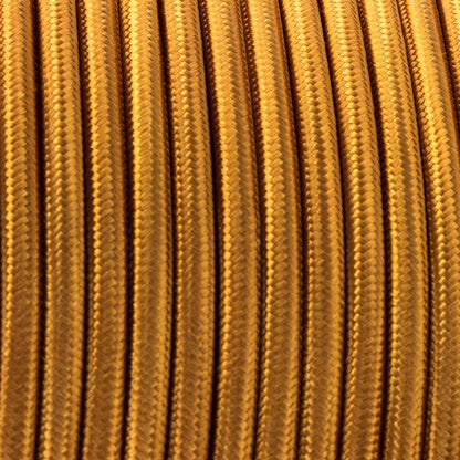 Industrial 2 core Round Febric Electric Cable Gold~1343