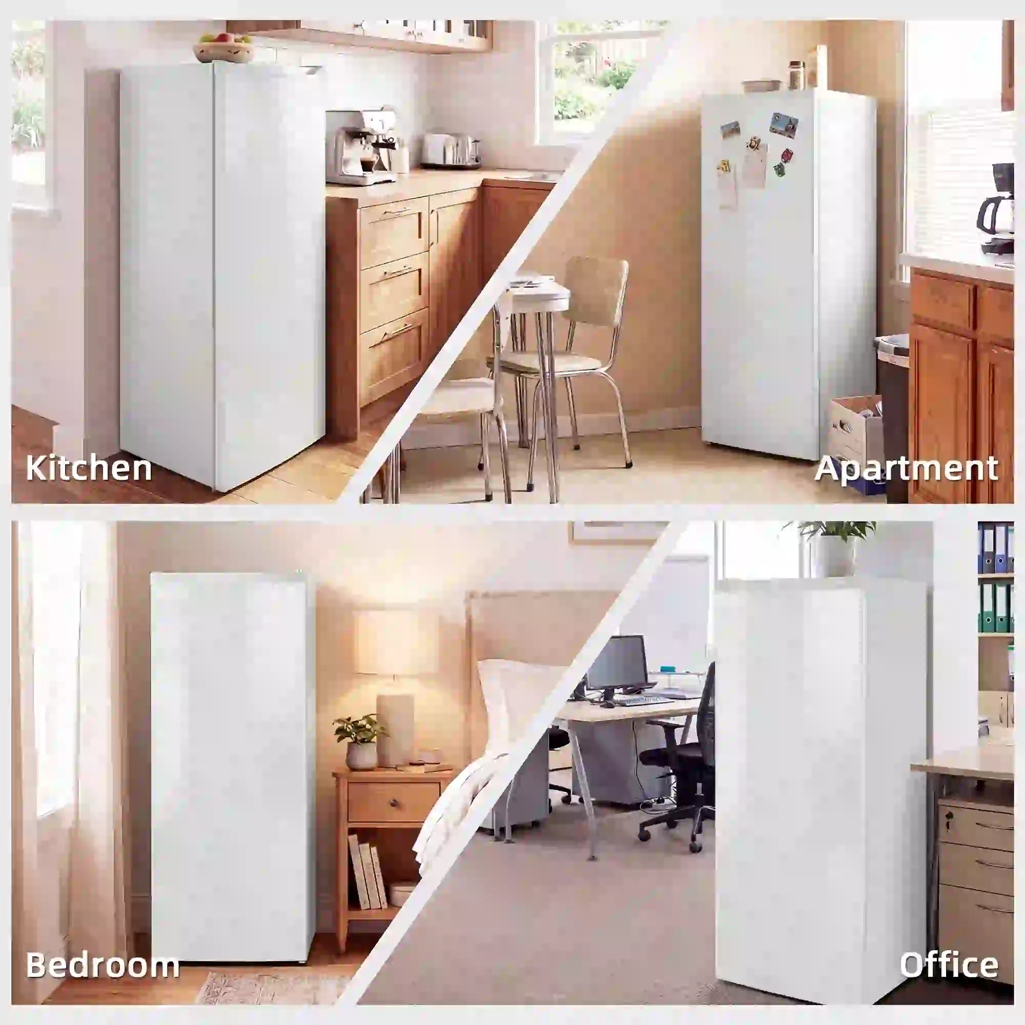 HOMCOM 7.0 Cu.Ft Upright Freezer & Refrigerator Combo, Compact Stand-Up Freezer with Adjustable Shelves & Reversible Door
