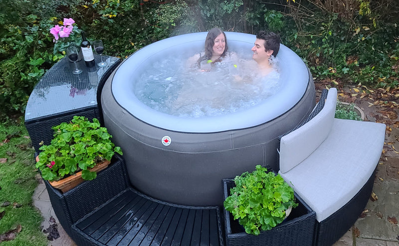 Grand Rapids Inflatable 4-Person Hot Tub | 110 Jets, Aromatherapy & 29" Deep Spa