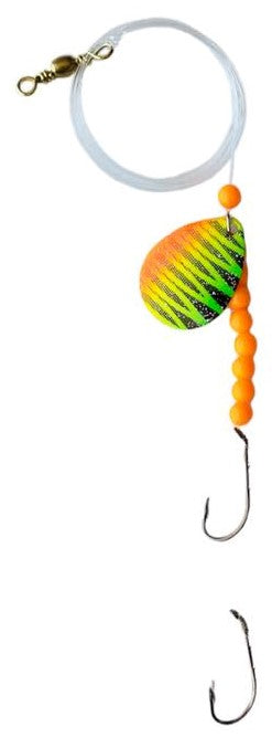 Double Hook Colorado Spinner – Green Striper Blade Lure
