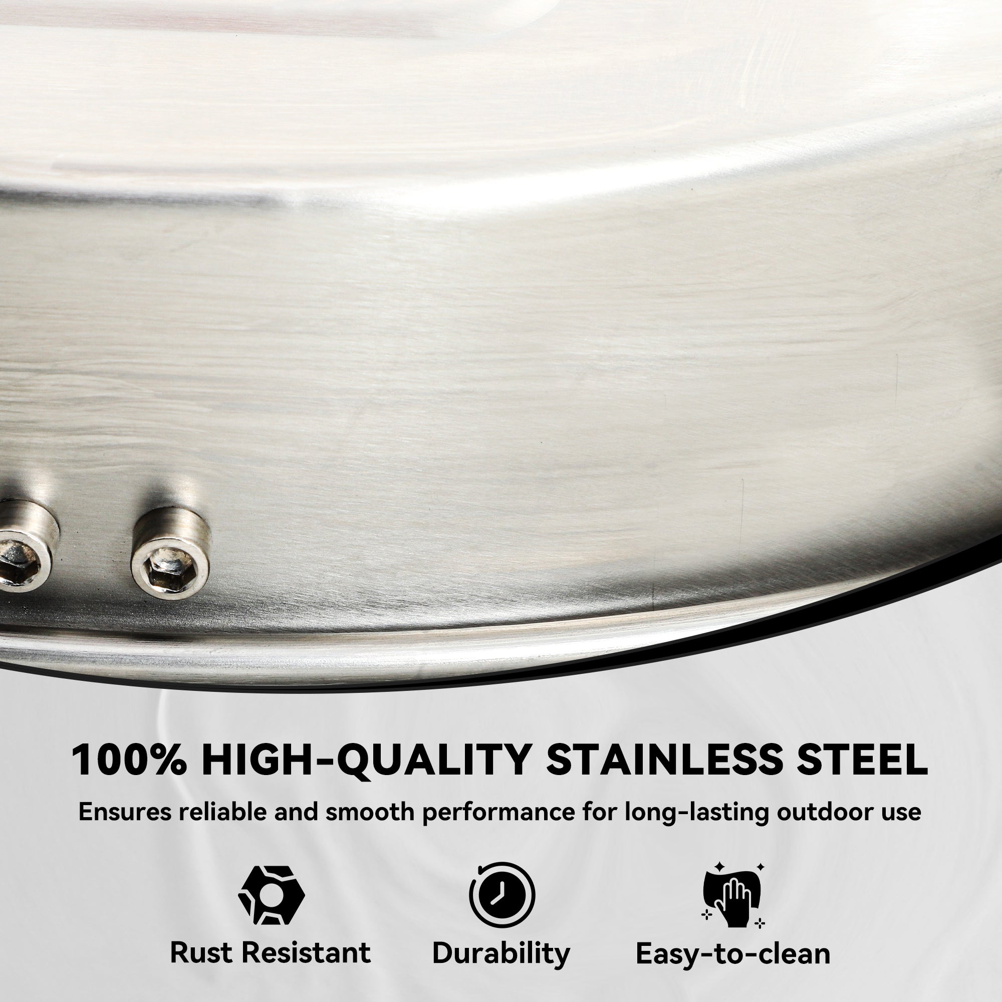 Outsunny 16" Pressure Washer Surface Cleaner with 4 Wheels, Stainless Steel Power Washer Surface Cleaner with 1/4" Quick Connector, 2 Extension Wands, 3600 PSI, Silver