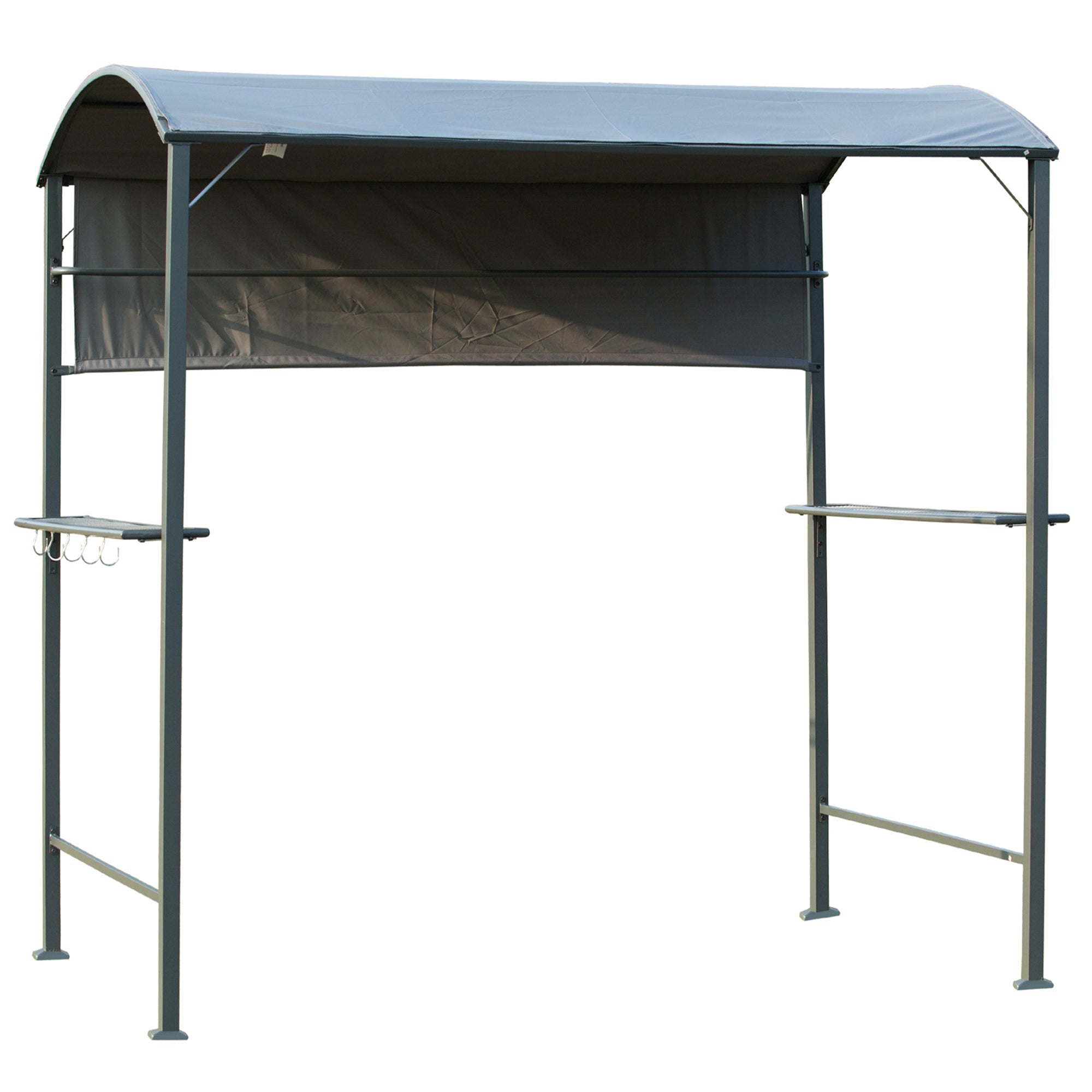 Outsunny BBQ Gazebo 7'x4.5' Outdoor Tent Metal Frame Sunshade Grey