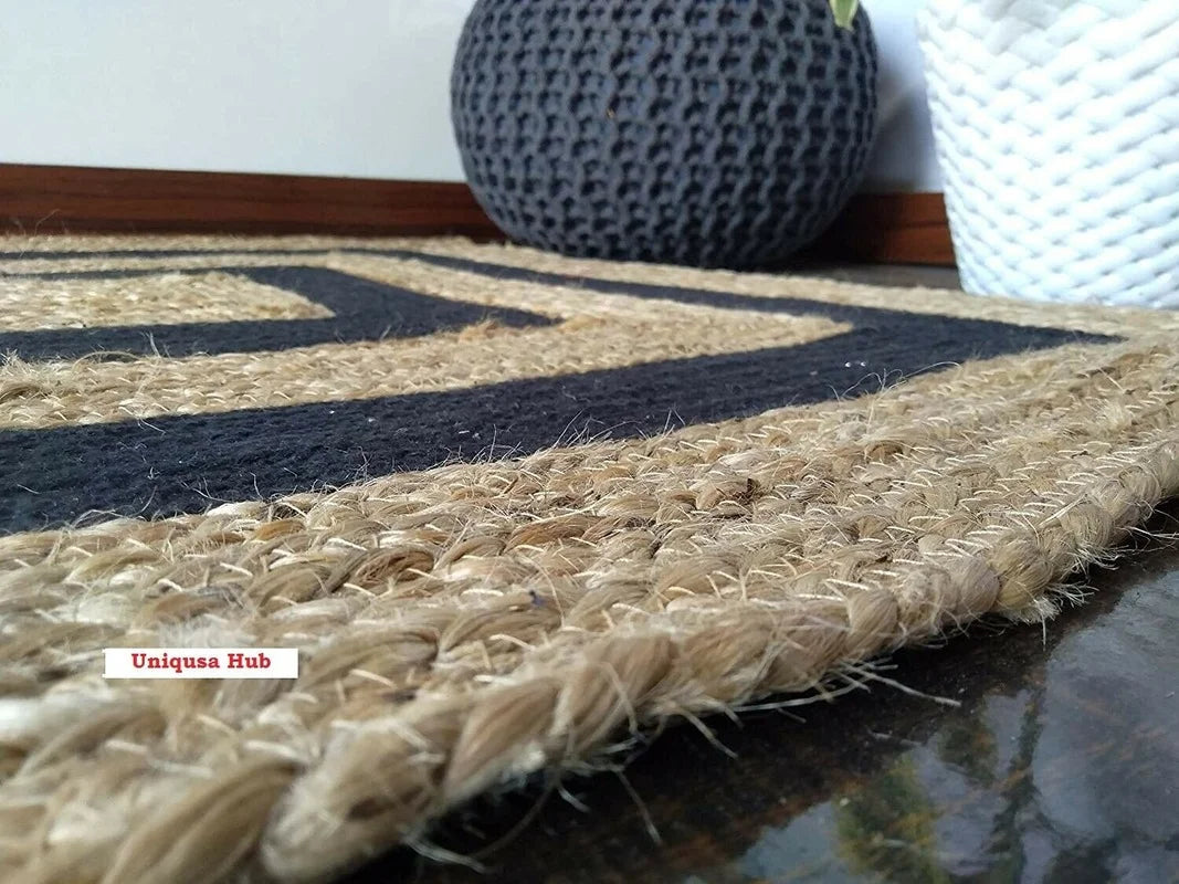 Rug 100% Natural Jute Braided 2x3 Feet Runner Rug Modern Look Area Carpet Rug Room Decoration
