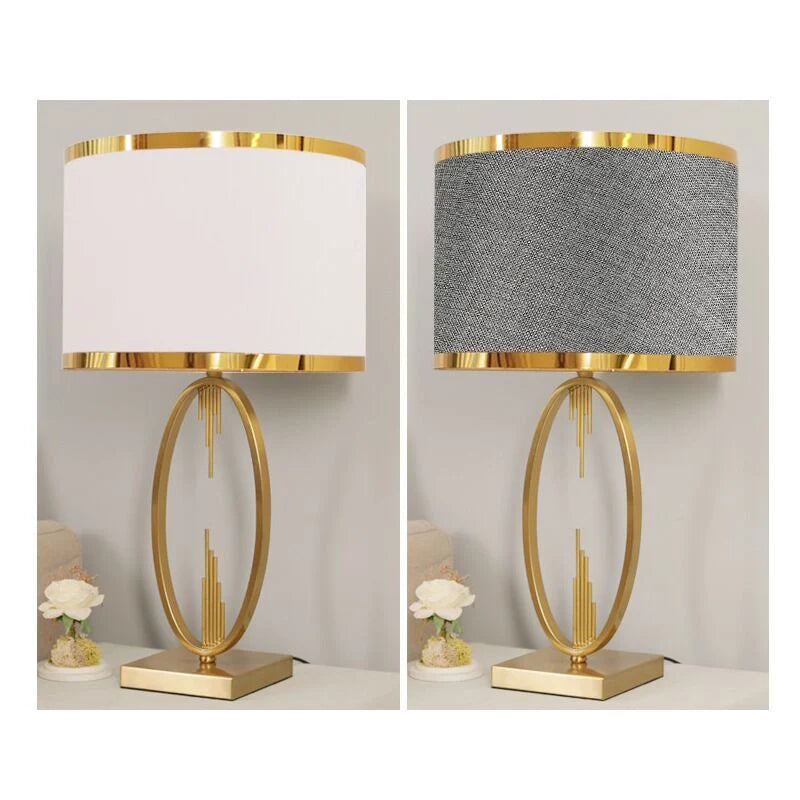 SAROK Modern Table Desk Lamp – LED Iron Nordic Luxury Gray Bedside Lamp for Home, Foyer, Study, and Bedroom Decoration