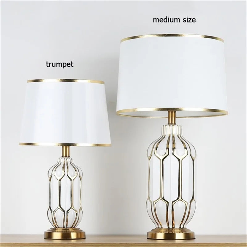 AOSONG Ceramic Table Lamp – Luxury Modern Contemporary Design, Fabric Shade, for Foyer, Living Room, Office, Bedroom, Hotel