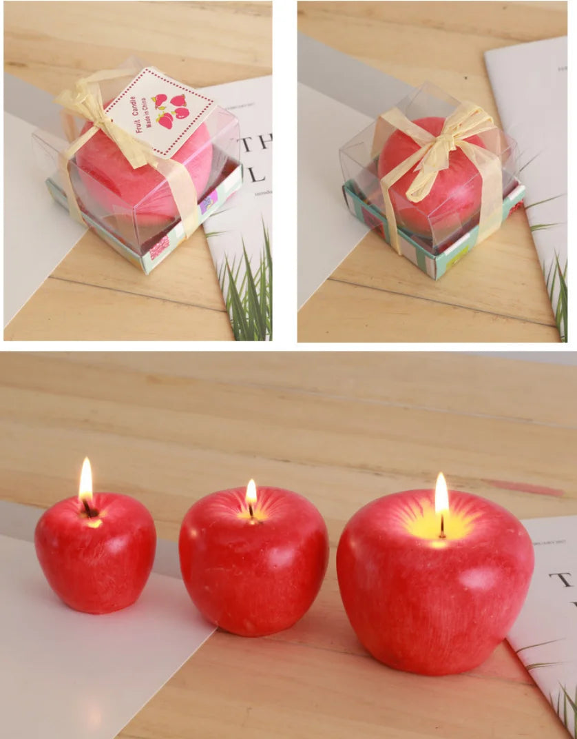 Creative Red Apple Shape Fruit Candle Home Decoration New Year Eve Christmas Birthday Decorations To Relatives And Friends