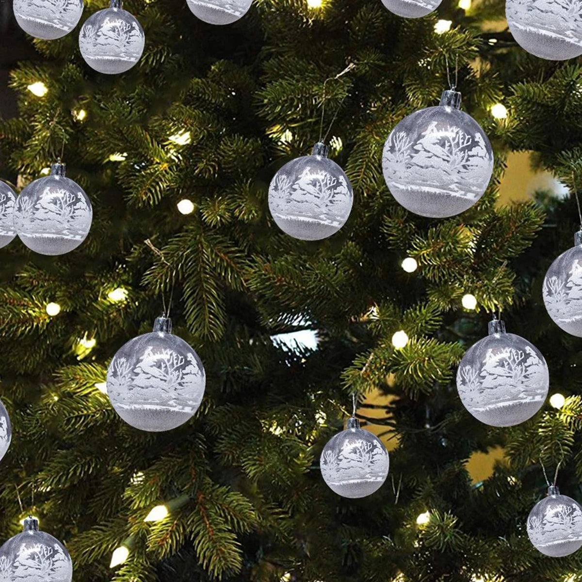 Christmas Transparent Ball Pendant 2024 Xmas Tree Ornaments Merry Christmas Decoration for Home Navidad Gifts New Year 2025