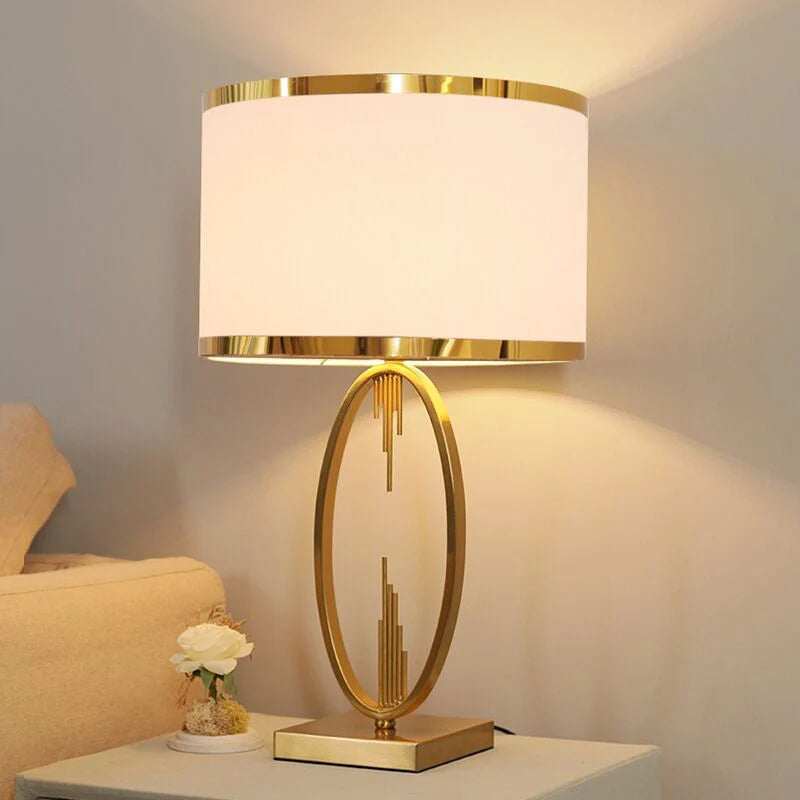 SAROK Modern Table Desk Lamp – LED Iron Nordic Luxury Gray Bedside Lamp for Home, Foyer, Study, and Bedroom Decoration