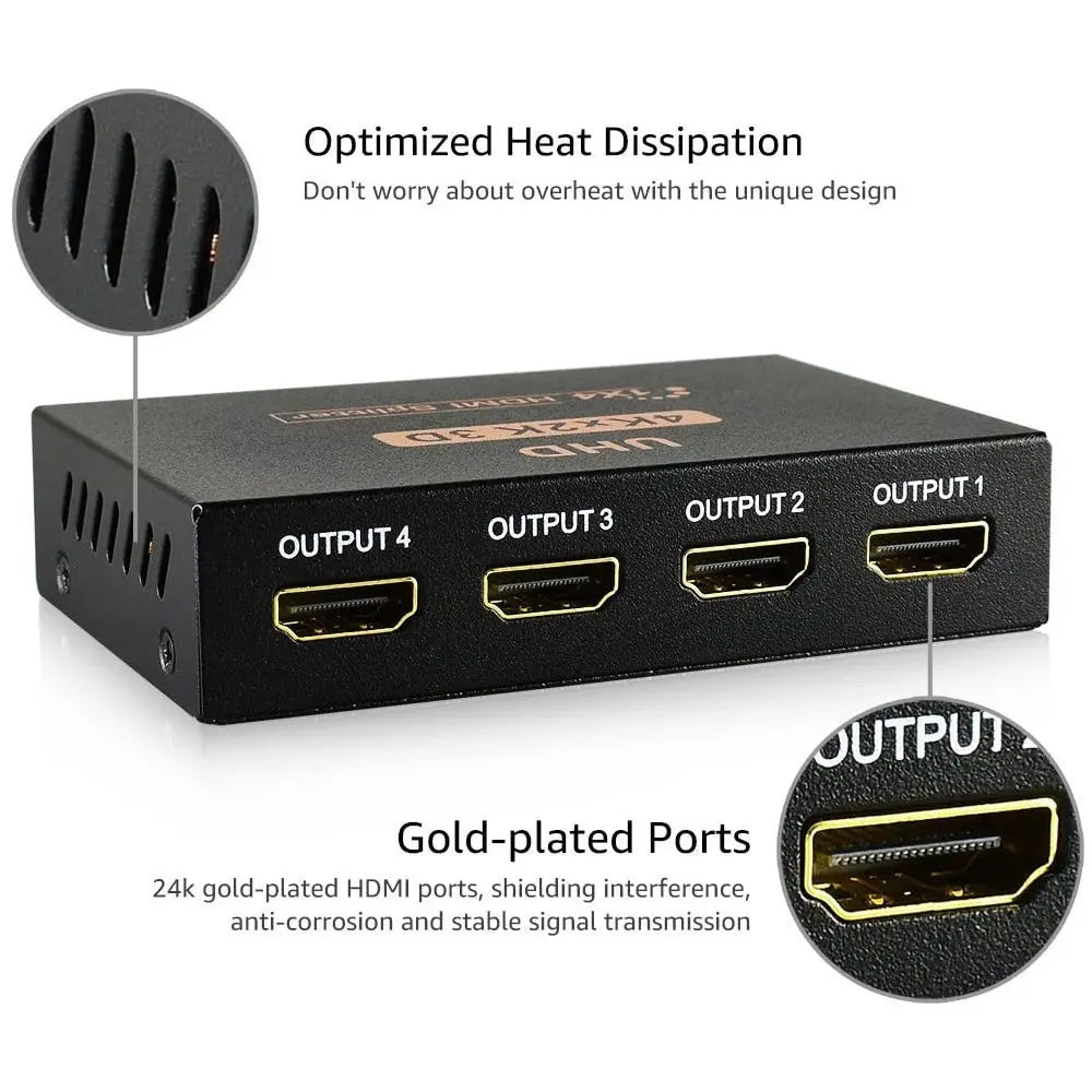 Répartiteur HDMI 4K Ultra HD 3D - 4 sorties