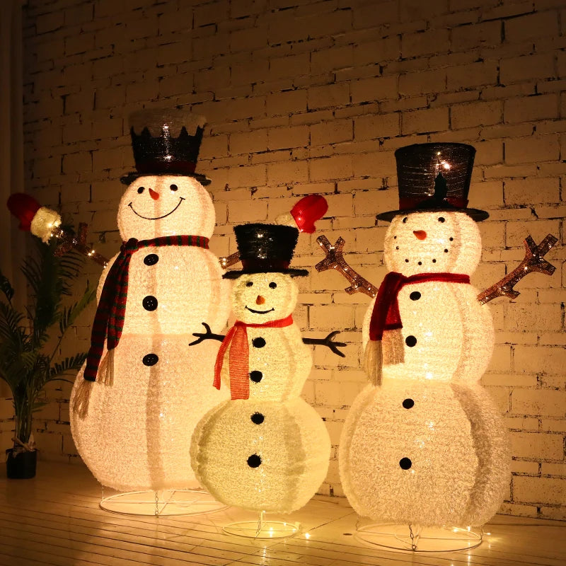 76/180 CM Outdoor Inflatable Toys Snowman Santa Claus Decorations With Rotating Led Lights Greeting Snowman for Christmas Party