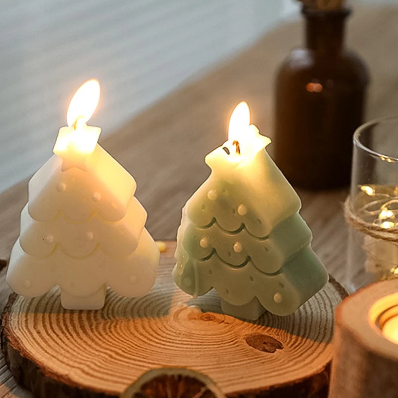 Handmade Cartoon Christmas Tree Scented Candles Scene Decoration Shooting Props Soy Wax Aromatherapy Incense Candle