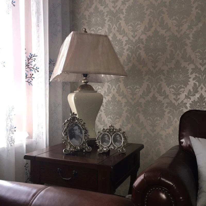 Luxury Ceramic Table Lamp - Generous LED Bedside Lamp for Bedroom and Living Room Decor