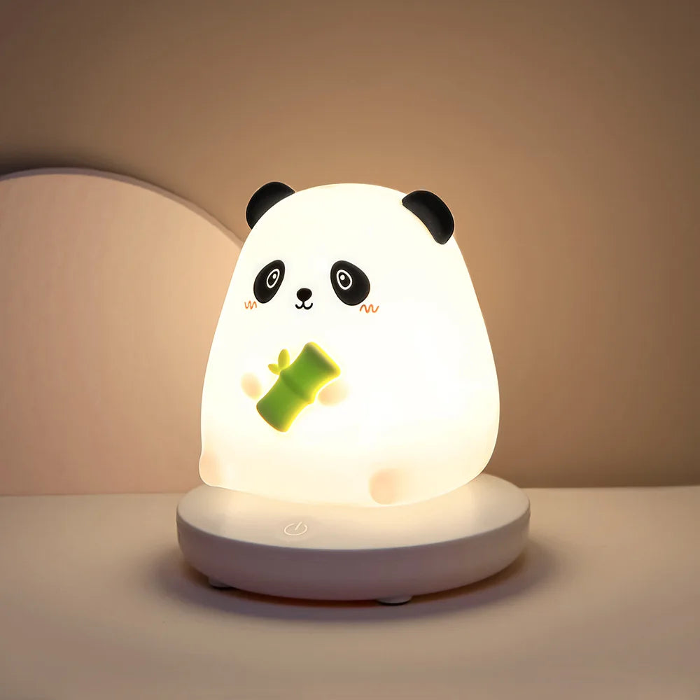 LED Night Lights for Children - Cute Animal Pig and Rabbit Lamps, Touch Sensor Dimmable, USB Rechargeable, Ideal Holiday Gift