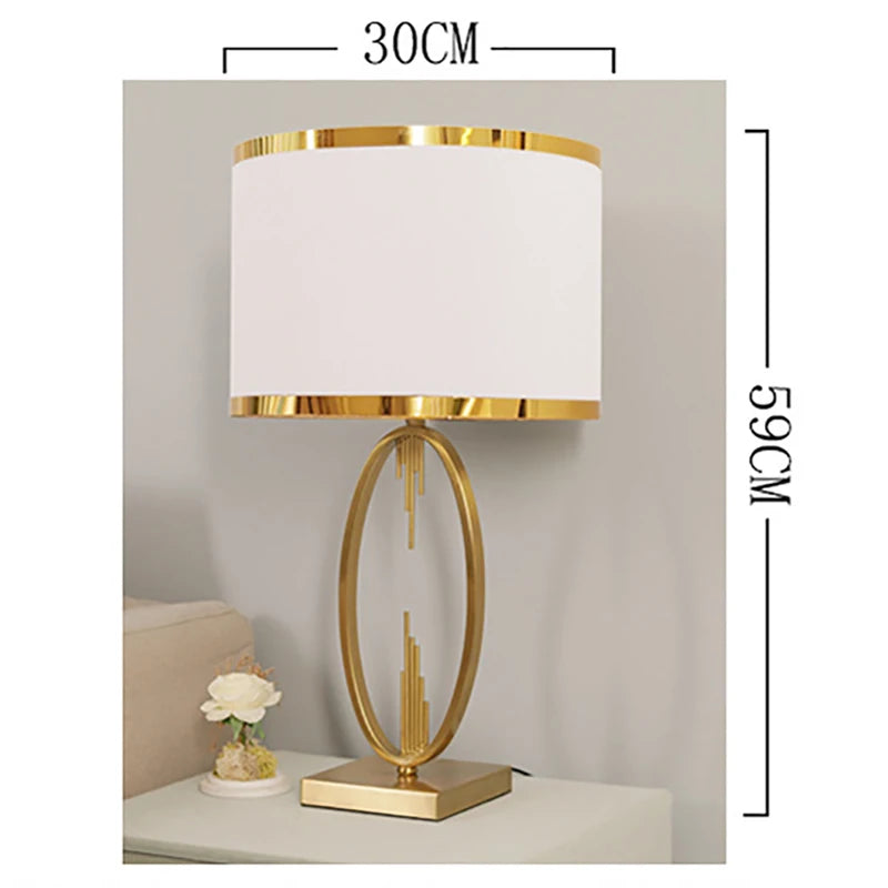 SAROK Modern Table Desk Lamp – LED Iron Nordic Luxury Gray Bedside Lamp for Home, Foyer, Study, and Bedroom Decoration