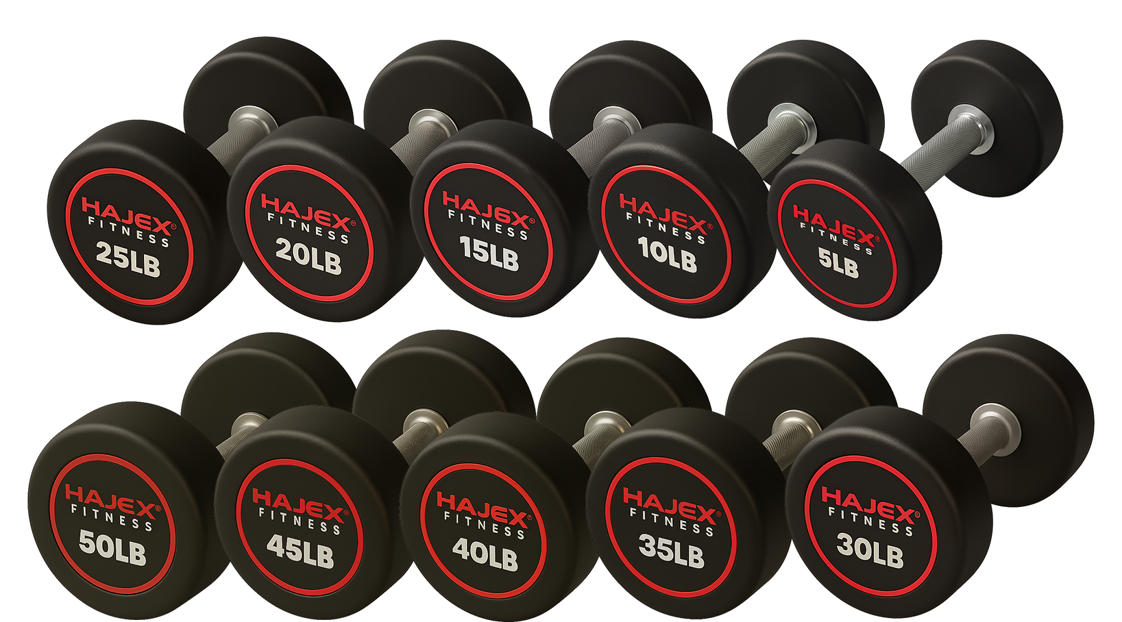 HAJEX Round Dumbbells 5 to 50 LB Set