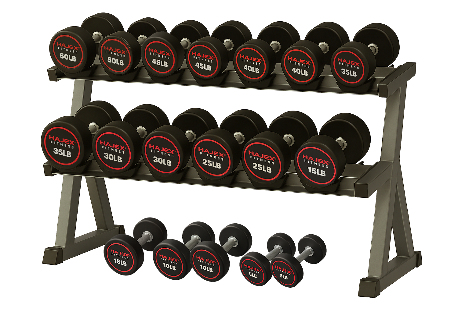 HAJEX Round Dumbbells 5 to 50 LB Set