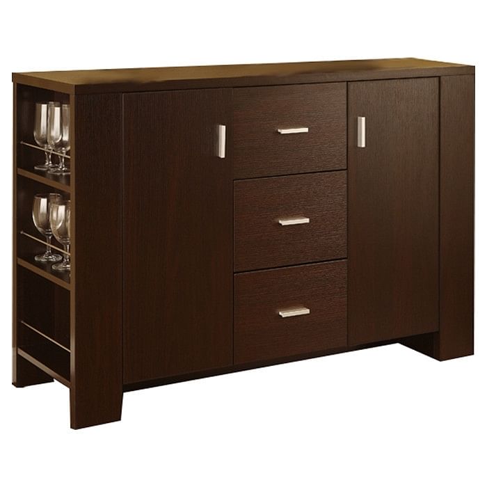 Modern Dining Buffet Sideboard Server in Cappuccino Finish - Free Shipping