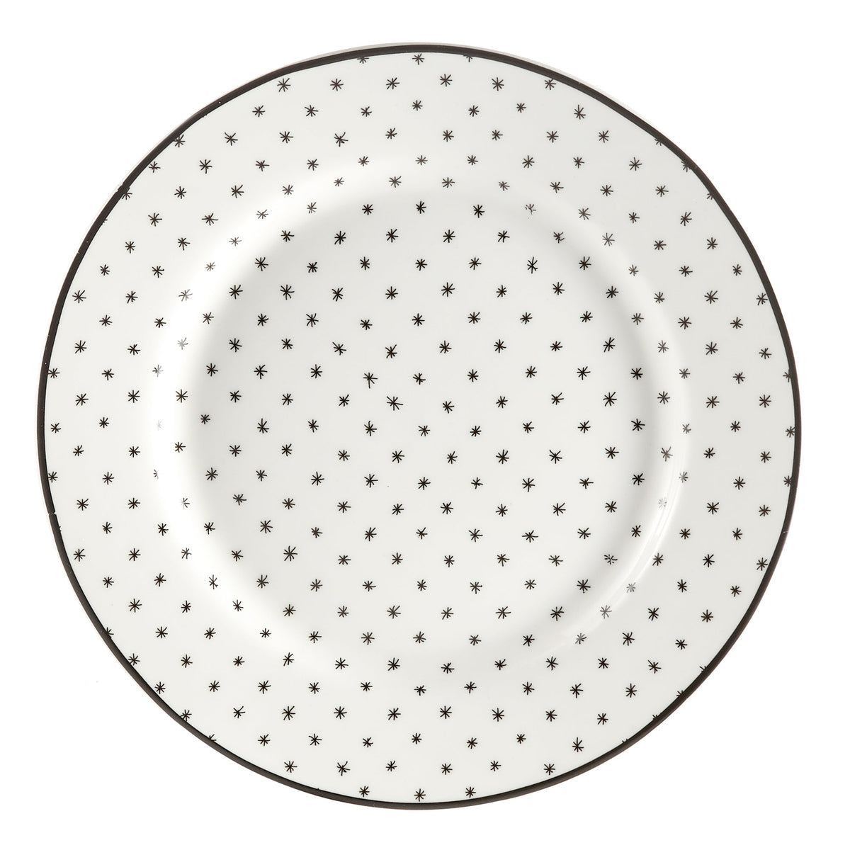Dinnerware Set with Black Flatware, Porcelain, 12-Piece Dinnerware, Black and White Patterns – Sketch