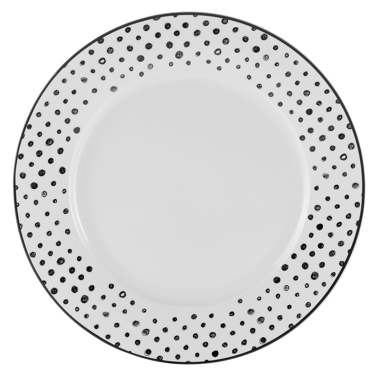 Dinnerware Set with Black Flatware, Porcelain, 12-Piece Dinnerware, Black and White Patterns – Sketch