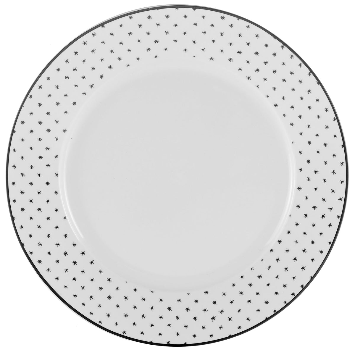 Dinnerware Set with Black Flatware, Porcelain, 12-Piece Dinnerware, Black and White Patterns – Sketch