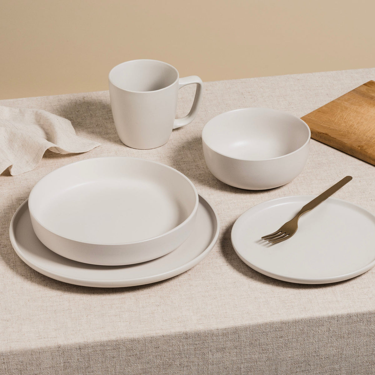 Pasta Bowls, Set of 4, Stoneware, 22 cm (8.7 in), Matte Off-White – Lisbon